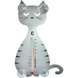 Thermometer Pluto – Katze Silberfarben – Fensterthermometer – Hanna's Laden