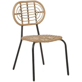 Beliani Gartenstuhl 48 x 57 x 86 cm beige/schwarz 4 St.