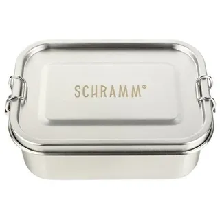 Schramm Schramm® Brotdose aus Edelstahl wählbar 800, 1200, 1400, 1700 oder 2200ml Lunchbox mit Fächern inkl. 2 Stück Trennwänden Metalldose mit Schnapverschluss, Größe:800 ml