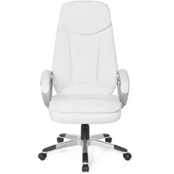 FineBuy Design Bürostuhl Creme 120 kg Schreibtischstuhl Kunstleder modern