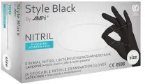 Style Black Nitrilhandschuhe, puderfrei, schwarz 01181-L , 1 Packung = 100 Stück, Größe L