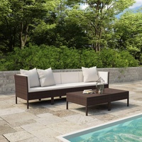 Yolola Gartensofa 3-Sitzer Rattan Sofa Balkonmöbel Lounge Sofa Outdoor Balkonsofa Balkon Couch Garten Gartenbank Sitzbank Gartenmöbel Set Loungemöbel Terrasse, Braun