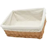 Alipis 35x25x13cm Handgemachte Weide Gewebt Lagerung Korb Geflochtene Korb Lagerung Liner Rechteckige Körbe für Hause