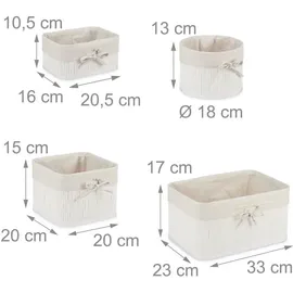 Relaxdays Aufbewahrungskorb Bambus 4er Set 23 x 33 x 17 cm braun
