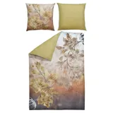 CASANOVA casa NOVA Satin-Wende-Bettwäsche FELICIA, Gelb - Braun - Weiß - 135 x 200 cm - Baumwolle - mit Reißverschluss