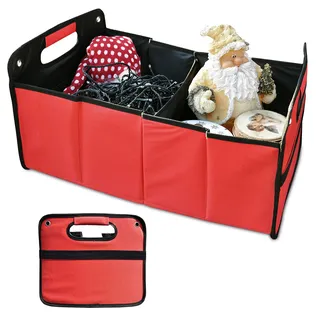 4business Faltbox Klappkorb Klappbox Kofferraumkorb Kofferraumtasche, Rot