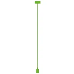 Vellight Pendelleuchte mit Textilkabel, Silikongummi, 100 cm, längenverstellbar, E27-Fassung, Grün