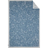 IBENA Wohndecke »Ericeira«, Im Blätter-Design 12782813-0 blau-wollweiß B/L: 140 cm x 200 cm,