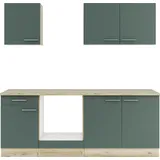 OPTIFIT Küchenzeile Savona 210 cm Steingrün