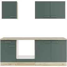 OPTIFIT Küchenzeile Savona 210 cm Steingrün