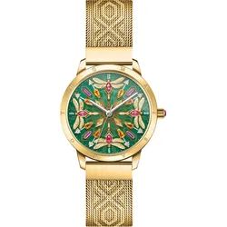 Quarzuhr THOMAS SABO "KALEIDOSKOP LIBELLE", gold (goldfarben), Armbanduhren, Damen, Damenuhr, Armbanduhr, Schmucksteine, Libellen, Edelstahl