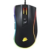 CSL-Computer TITANWOLF - Gaming Maus 12400 DPI mit RGB Beleuchtung, 8 programmierbare Tasten, Ergonomisches Design für ióptimalen Spielkomfort