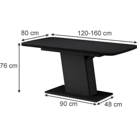 Vicco Fenaro 120 x 77,3 x 80 cm schwarz