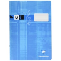 Clairefontaine 31014C Notenheft ideal für Musikunterricht, DIN A4, 21 x 29,7 cm, 8 Blatt, 90g, 1 Stück, türkis