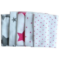 Babymajawelt Waschlappen Mull Waschlappen 25 x 25 cm, Premium 5 Stück, Allzwecktücher, (Set, 5-tlg., Premium Kosmetiktücher, Abschminktücher, Peelingtücher), Made in EU, Reine Baumwolle, Abschminktücher, Feuchtettücher DiY rosa