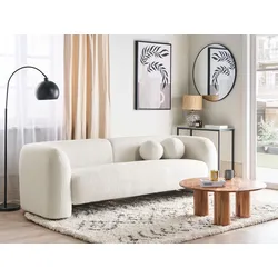 3-Sitzer Sofa Bouclé weiß LEIREN