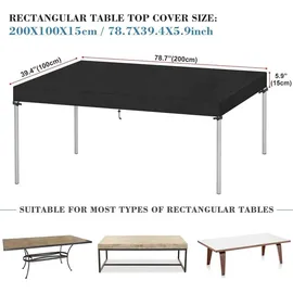 luxuskollektion Tischplatten Abdeckung 200x100x15cm Schutzhülle