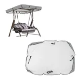 600D Hochwertiges,Silberbeschichtetes Oxford-Gewebe für Hollywoodschaukel Dachbezug Winddicht,Robust und Reißfest Garden Swing Cover ,grey-195*125*15cm