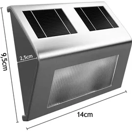 monzana Solarleuchte Edelstahl 4er Set IP65 Dämmerungssensor schwarz