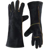 500 °C Schweißerhandschuhe Kaminhandschuhe Ofenhandschuhe Leder Grill Handschuhe Für Tig Mig Schweißer Kamin BBQ Gartenarbeit Grillen Herd