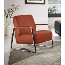 W.Schillig Cocktailsessel "quadroo Designsessel, Loungesessel", orange (copper z73), B:65cm H:82cm T:82cm, Velourgewebe V41 (100% Polyester);Longlife Xtra-Leder Z59 - Glattleder;Longlife Xtra-Leder Z73 - Glattleder;Stoff S37 (100% Polyester): Luxus-Microfaser in