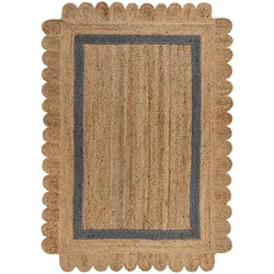 Einzigartiger Jute Teppich Grace, Handarbeit, von Kadima Design. Farbe: Braun-Grau, Größe: 200x290 cm