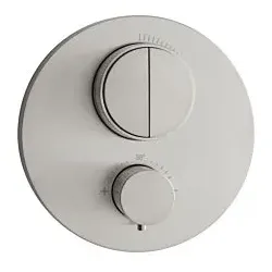 Herzbach Design iX Fertigmontageset 17.803050.1.09 Unterputz-Thermostat, 2 Verbraucher, Edelstahl gebürstet