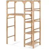 Tchibo - Waschmachinenregal mit Seitenelement - 105x48x141cm - naturfarben - Rubberwood-Holz