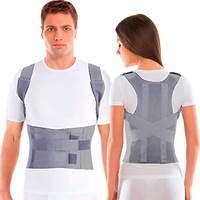 TOROS-GROUP Geradehalter LUX zur Haltungskorrektur für Damen und Herren Rückenbandage für perfekte Haltung 100% Baumwolle X-Small Grau 60-70 cm