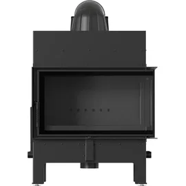 Kratki Floki Eckkamin Stahl Schwarz/Abdeckplatte Glas