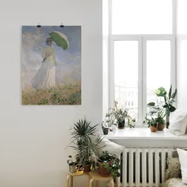 ARTland Poster, Claude Monet, Frau mit Sonnenschirm, Susanne Hoschedé, blau (farbe bild(er): blau), B:45cm H:60cm, Bilder, Poster, ohne Rahmen