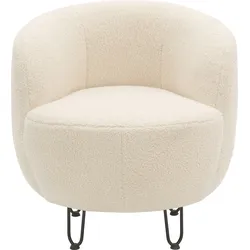 Sessel INOSIGN "Anjuli Lieferzeit nur 2 Wochen", beige (creme), B:72cm H:72cm T:76cm, 100% Polyester, Sessel, Runde Form, perfektes Einzelstück, Flausch oder Feinstruktur