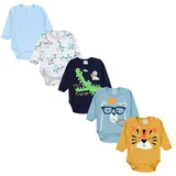 TupTam Baby Body Langarm – Weicher Body Baby 5er Pack aus Baumwolle, Unifarben, OEKO-TEX Zertifiziert, Farbe: Farbenmix 9, Größe: 104 - 104