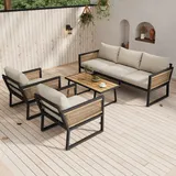 stilvora Gartenlounge Set 4-tlg. Beige