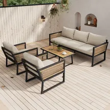 stilvora Gartenlounge Set 4-tlg. Beige