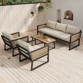 stilvora Gartenlounge Set 4-tlg. Beige