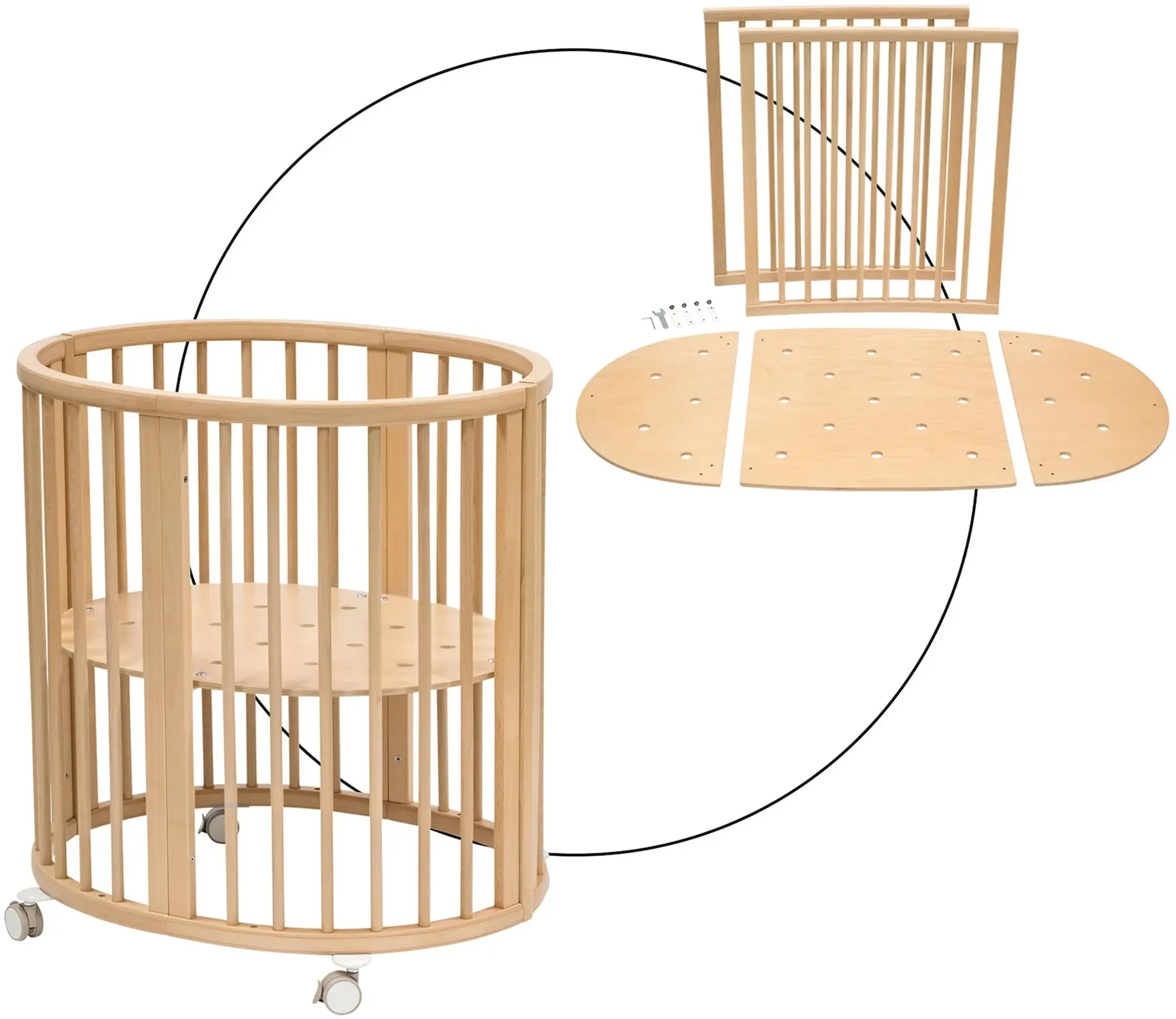 Stokke® SLEEPITM Bundle Sleepi Mini inkl. Umbausatz zum Kinderbett, natur