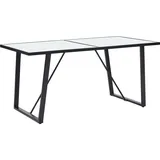Esstisch Weiß 160 x 80 x 75 cm Hartglas - Weiß