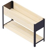 upyard Hochbeet Modernbox hoch (118 x 36 x 72 cm, Holz, Natur/Schwarz)