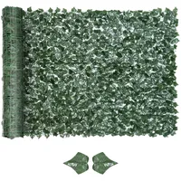 Outsunny Sichtschutzhecke 300 x 150 cm Dunkelgrün Kunststoff