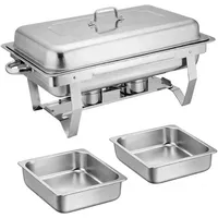 Homeline Chafing Dish 11L Edelstahl Doppelbehälter, Speisewärmer, Silber