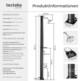 Tectake Solardusche Schwarz 20 l