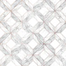 CONTOUR Vliestapete Marble Marquetry 10,05 x 0,52 m 10 m2 Grau/Weiß/Roségold