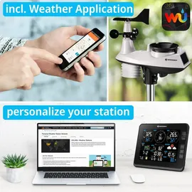 Bresser 7in1 Wifi With Light Intensity And Uv Measurement Function Wsx3001 Cm3lc2 Wetterstation - Black - One Size