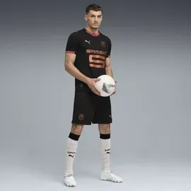 Puma Sporthose "Stade Rennais FC 25/26 Shorts Herren", Gr. XS, Normalgrößen, schwarz (schwarz copper metallic), Obermaterial: 100% Polyester, unifarben, regular fit, Hosen Sporthose