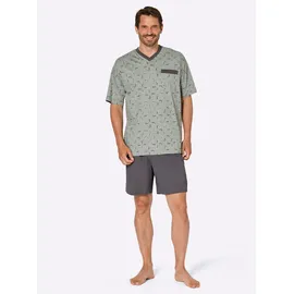 Comte d'Aulone Shorty COMTE, Herren, Gr. 52/54, salbei, anthrazit, bedruckt, 100% Baumwolle, Homewear-Sets Shorty