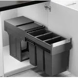 HAILO Mülleimer Küche, Einbau ab 40cm Schrank, 3x 8 L Mülltrennung