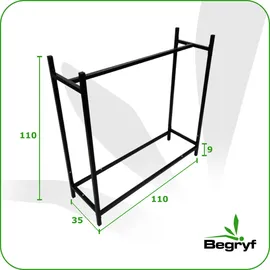 OEM Brennholzregal Metall 110 x 110 x 35 cm Schwarz