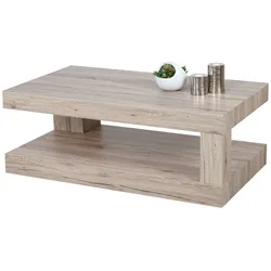 Couchtisch MCS-A32, Wohnzimmertisch, 3D-Struktur 40x110x60cm ~ sanremo Eicheoptik