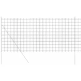 vidaXL Eurozaun 120 x 2500 cm Grau/Eisen